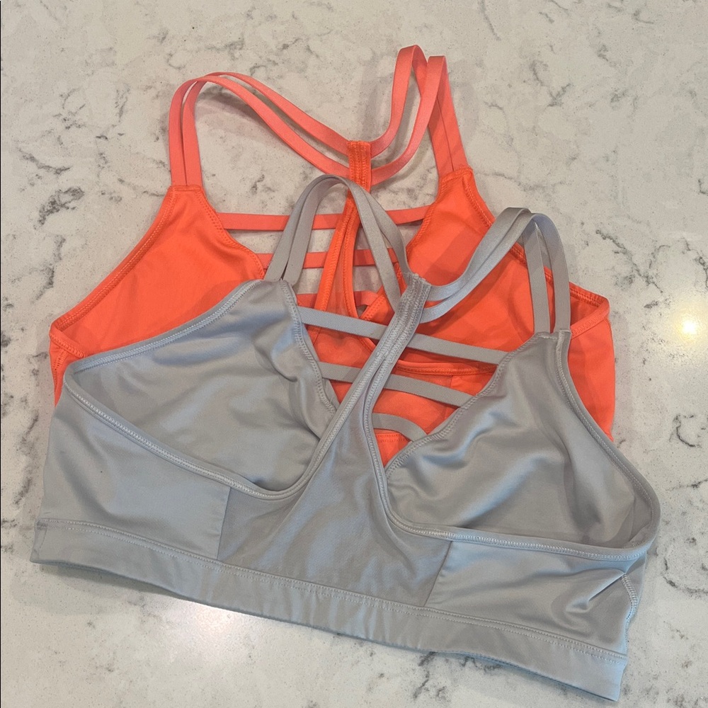 Victoria's Secret Strappy Sports Bras - Gray and Orange
